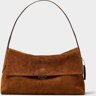 Coach Womens Chelsea caramel suede shoulder bag