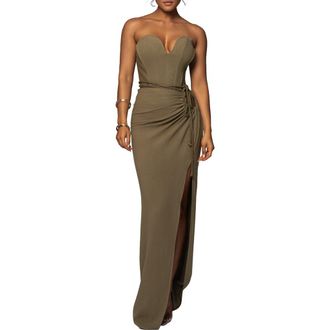 JLUXLABEL Destination Linen Skirt Set in Olive at Nordstrom, Size X-Small
