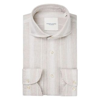Profuomo Beige Stijlvolle Shirt - Heren - Casual Overhemden - Beige - L - Overhemden