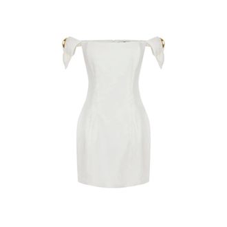 Elisabetta Franchi Dames, Jurken, Wit, Maat: XS Linnen