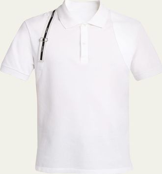 Alexander McQueen Mens Harness Cotton Pique Polo Shirt