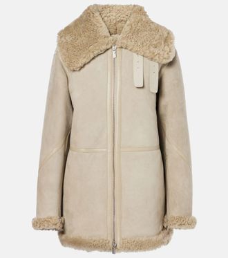 Burberry Giacca in pelle foderata in shearling