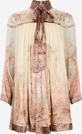 Zimmermann Kurzes Kleid aus Kreppstoff mit Lavalli&egrave;re-Kragen Hypnotic