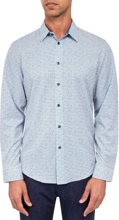 Brooklyn Brigade Watercolor Geometric Long Sleeve Shirt in Blue/Green at Nordstrom Rack, Size Xx-Large