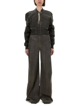 Rick Owens Dark Grey Solid Band Collar Jacket