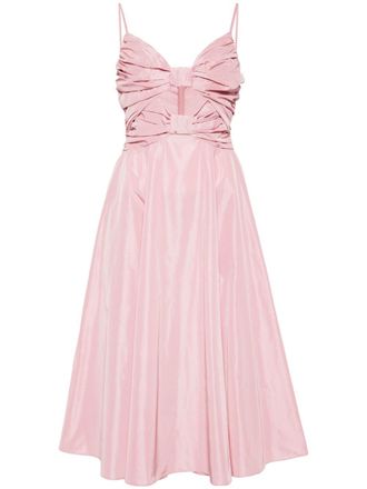 Staud Dayanara bow-embellished midi dress - women - Polyester - 4 - Pink
