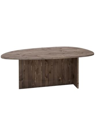 Deco Wood Mesa de centro de madera maciza en tono nogal de 128,6x43,25cm