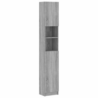 vidaXL Armadietto Bagno Grigio Sonoma 32x25,5x190 Cm Legno Multistrato - Vidaxl