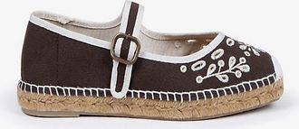 Penelope Chilvers Flora Broderie Espadrille Mary Jane Flats