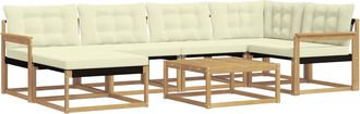 vidaXL Conjunto De Sof&aacute;s De Exterior 7 Uds. Blanco Y Crema Vidaxl
