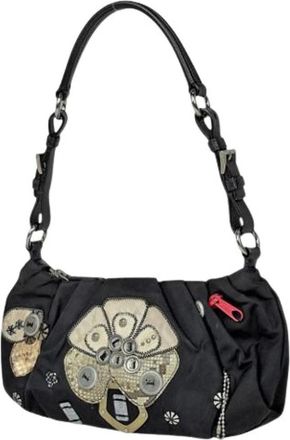 Prada Pre-owned Shoulder Bags, female, Black, Size: ONE SIZE Pre-owned Vintage Nylon Shoulder Bag