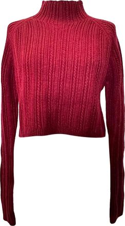 Maje Crew Neck Sweater in Red Acrylic