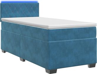 vidaXL Cama Con Base Tapizada, Colch&oacute;n Y Luz Led Azul 100 X 200 Cm Vidaxl