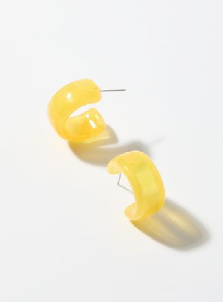 Simons Womens Sheer-look half-Hoop Earrings