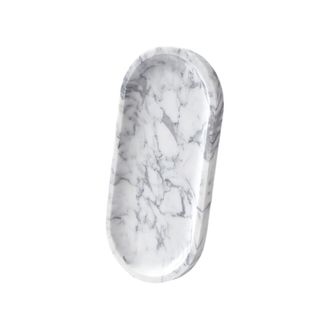 OEM Elegante Bandeja Para Joyas De M&aacute;rmol Natural - Blanca 25x12cm