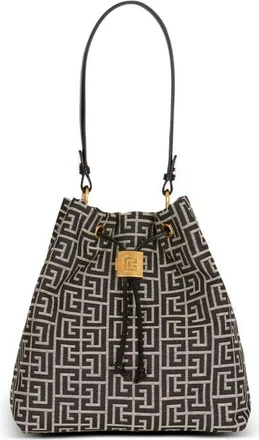 Balmain Pulse monogram jacquard backpack in Black at Nordstrom