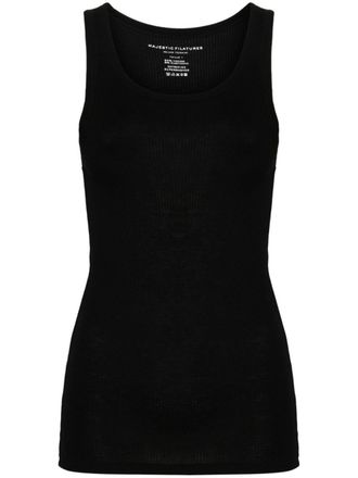 Majestic Filatures fine ribbed tank top - Black