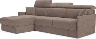 Divani.Store Sof&aacute; esquinero convertible impermeable 232 cm izquierdo marr&oacute;n