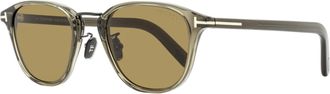 Tom Ford Mens Oval Alt Fit Sunglasses TF1049-D 20J Transparent Gray 50mm