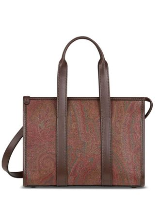 Etro Brown Arnica Top Zip Small Tote