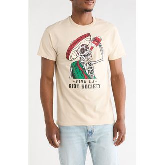 Riot Society Viva La Riot Graphic T-Shirt in Cream at Nordstrom Rack, Size Xx-Large
