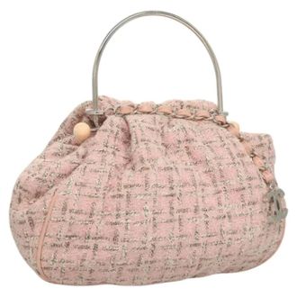 Chanel Pre-owned Handbags, female, Pink, Size: ONE SIZE Pre-owned Wool Handbag