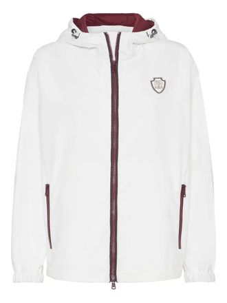 Brunello Cucinelli Jack met capuchon en logopatch - Wit