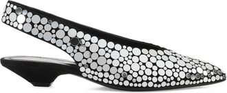 Sergio Rossi 25 mm Beak slingback sandalen - Zilver