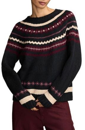 Lucky Brand Fair Isle Crewneck Sweater in Black Iris at Nordstrom Rack, Size Medium