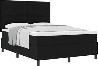 vidaXL Vidaxl - Box Spring Bed with Mattress Black 140 x 200 cm Fabric