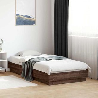 vidaXL Estructura De Cama Sin Colch&oacute;n Madera Marr&oacute;n Roble 90x190 Cm Vidaxl