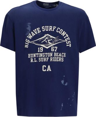 Ralph Lauren Navy Blue Crewneck Graphic Print T-Shirt