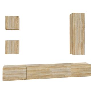 vidaXL Vidaxl - Set De Muebles Para Tv 5 Pzas Madera Contrachapada Roble Sonoma