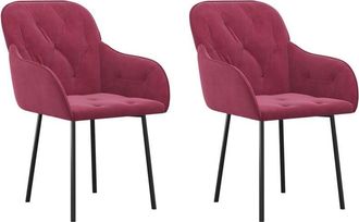 vidaXL Vidaxl - Sillas De Comedor 2 Unidades Terciopelo Rojo Tinto