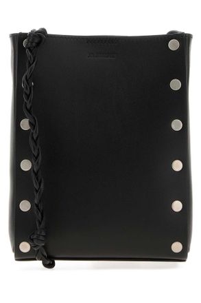 Jil Sander Black Leather Tangle Crossbody Bag