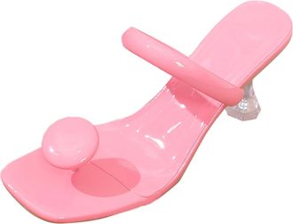 Generic 2026 Women Slippers Womens Summer Fashion Clip Toe Fluorescent Color with Heel Leisure Lightweight Comfortable Outdoor (6.5) Pink