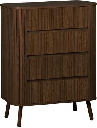 Sweeek 4-drawer chest of drawers, striated walnut decor, Legacy, L 80 x D 45 x H 100 cm