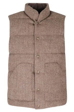 Sebago Beige Brown Reversible Padded Gilet