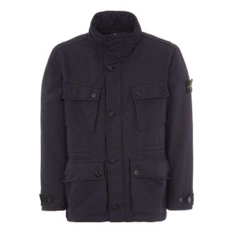 Stone Island Logo-Patch Buttoned Jacket Black 771541249-V0020