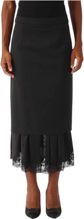 Meimeij Rokken, Dames, Zwart, M, Midi Rok