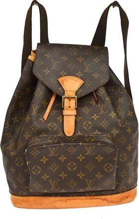 Louis Vuitton Vintage Montsouris Monogram Canvas Brown Canvas Backpack Bag (Pre-Owned)