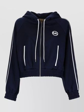 Michael Kors logo hooded top long sleeve stripes