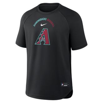 Nike Arizona Diamondbacks Authentic Collection Batting Practice Pregame Nike Mens Dri-FIT MLB Top in Black | 04HG912ZDQS-7DX