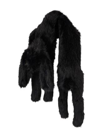 Simone Rocha faux-fur flower-appliqu&eacute; scarf - Black