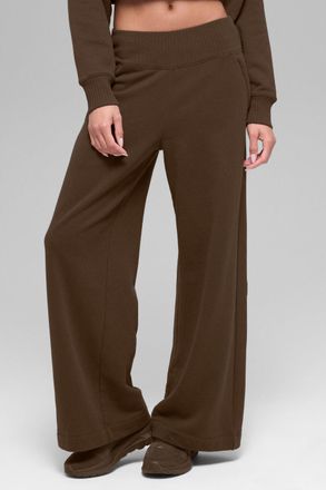 Alo | Serenity Wide Leg Sweatpant in Espresso Brown, Size: Medium