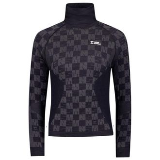 Mons Royale Ascender Merino Seamless Mock Neck L/S Merinounterw&auml;sche f&uuml;r Damen | blau/grau