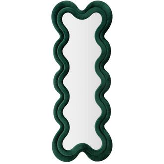 Dmora Dmora - Specchio Lari, Specchiera, Articolo darredo a muro, Decorazione con specchio, 58x4 h160 cm, Verde