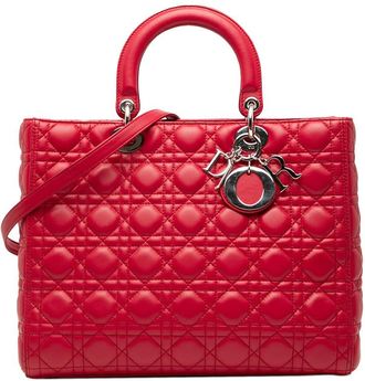 Dior Pre-owned Dior Large Lambskin Cannage Lady Dior Ladies 15-BO-0192