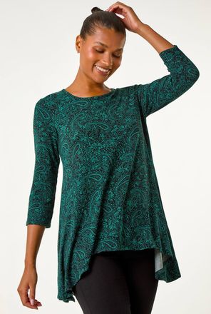 Roman Floral Paisley Print Tunic