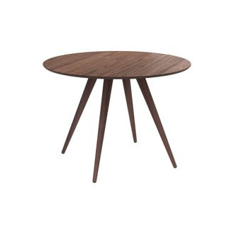 Rendez-Vous Déco Mesa de comedor redonda de madera oscura, 4 personas